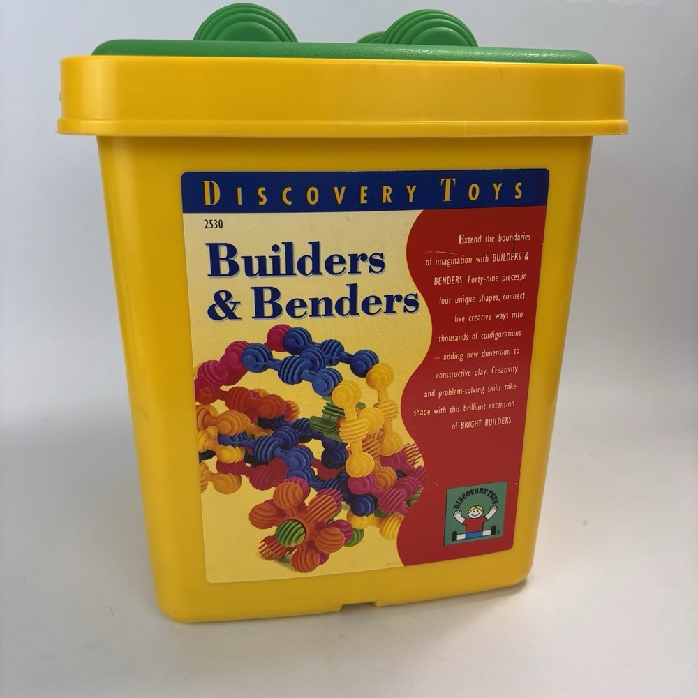 Builders And Benders Discovery Toys 1996 Bucket And 42 Pieces Kids - Picture 5 of 8